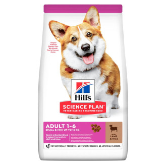 Hill's Science Plan Adult 1-6 Small & Mini up to 10 kg Lamb & Rice Сухой корм с ягненком и рисом для собак маленьких пород (1,5 кг)