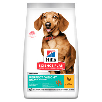 Hill's Science Plan Perfect Weight Adult Small & Mini up to 10 kg Сухой корм с курицей для собак маленьких пород склонных к лишнему весу (1,5 кг)