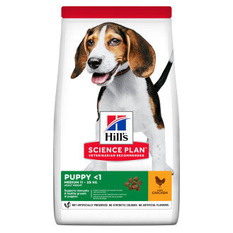 Hill's Science Plan Puppy Medium 11-25 kg Chicken Сухой корм с курицей для щенков средних пород (14 кг)