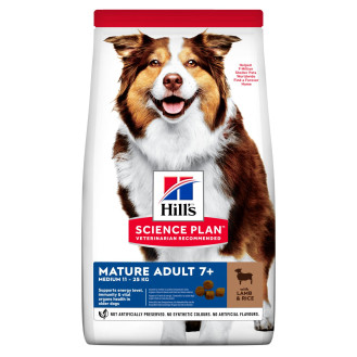 Hill's Science Plan Mature Adult 7+ Medium 11-25 kg Lamb & Rice Сухой корм с ягненком и рисом для зрелых собак средних пород (14 кг)
