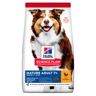 Hill's Science Plan Mature Adult 7+ Medium 11-25 kg Chicken Сухой корм с курицей для зрелых собак средних пород (14 кг)