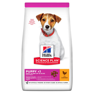 Hill's Science Plan Puppy Small & Mini up to 10 kg Chicken Сухой корм с курицей для щенков маленьких пород (1,5 кг)