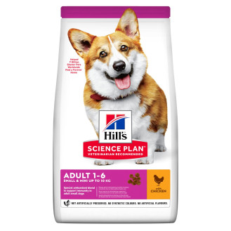 Hill's Science Plan Adult 1-6 Small & Mini up to 10 kg Chicken Сухой корм с курицей для собак маленьких пород (3 кг)