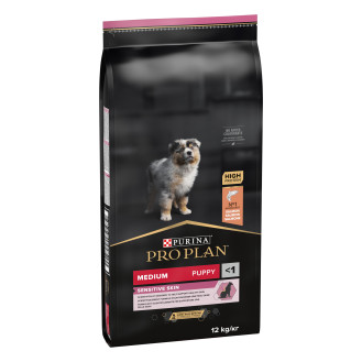 Purina Pro Plan Medium Sensitive Skin Puppy Salmon Сухой корм с лососем для щенков средних пород с чувствительной кожей (12 кг)
