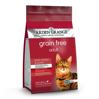 Arden Grange Grain Free Cat Adult Chicken & Potato Беззерновой сухой корм с пребиотиком для кошек с курицей и картофелем (400 г)