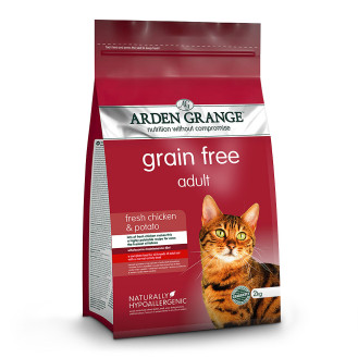 Arden Grange Grain Free Cat Adult Chicken & Potato Беззерновой сухой корм с пребиотиком для кошек с курицей и картофелем (2 кг)