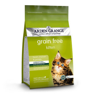 Arden Grange Grain Free Kitten Fresh Chicken & Potato Беззерновой витаминизированный сухой корм для котят с курицей и картофелем (2 кг)