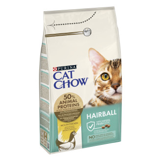 Purina Cat Chow Hairball Control Rich in Chicken Шерстевыводящий сухой корм с курицей для взрослых котов  (1,5 кг)