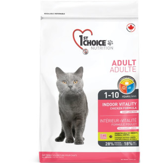 1st Choice Indoor Vitality Adult Сухой корм с курицей для домашних кошек в возрасте от 1 до 10 лет (10 кг)