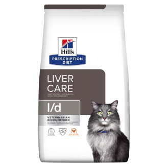 Hill's Prescription Diet l/d Liver Care Сухой лечебный корм с курицей для котов при заболеваниях печени (1,5 кг)