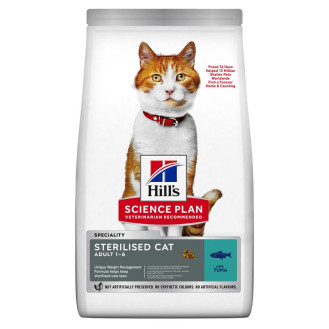 Hill's Science Plan Cat Sterilised Adult 1-6 Tuna Сухой корм с тунцом для стерилизованных кошек в возрасте 1-6 лет (1,5 кг)