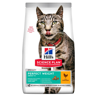 Hill's Science Plan Cat Perfect Weight Adult Chicken Сухой корм с курицей для котов склонных к лишнему весу (1,5 кг)