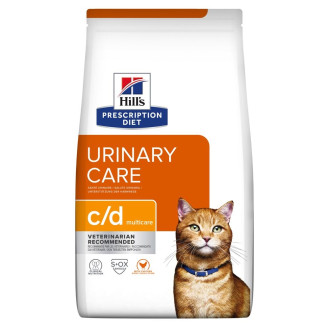 Hill's Prescription Diet c/d Multicare Urinary Care Сухой лечебный корм c курицей для котов при мочекаменной болезни (1,5 кг)