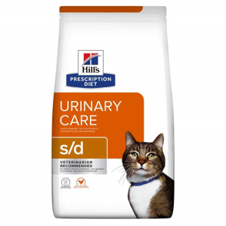 Hill's Prescription Diet s/d Urinary Care Сухой лечебный корм с курицей для котов для растворения струвитных камней (1,5 кг)