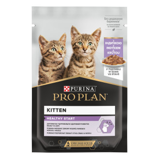 Purina Pro Plan Kitten Healthy Start Turkey Sauce Влажный корм для котят в возрасте от 6 недель Кусочки индейки в подливе (85 г)
