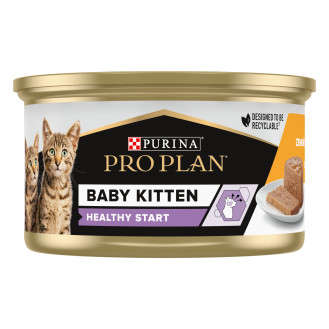 Purina Pro Plan Baby Kitten Healthy Start Chicken Консерва для котят в возрасте от 6 недель до 3 месяцев Мусс с курицей (85 г)