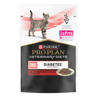 Purina Pro Plan Veterinary Diets DM Diabetes Beef Влажный лечебный корм с говядиной для котов с сахарным диабетом (85 г)