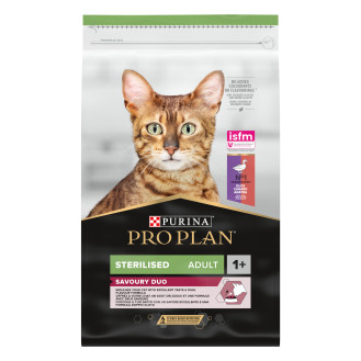 Purina Pro Plan Sterilised Adult 1+ Savoury Duo Duck & Liver Сухой корм с уткой и печенью для стерилизованных кошек (1,5 кг)