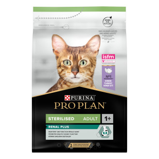 Purina Pro Plan Sterilised Adult 1+ Renal Plus Turkey Сухой корм с индейкой для здоровья мочевовыводящей системы стерилизованных кошек (14 кг)