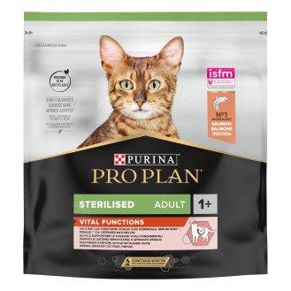 Purina Pro Plan Sterilised Adult 1+ Vital Functions Salmon Сухой корм с лососем для поддержания здоровья стерилизованных кошек (400 г)