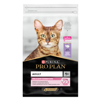 Purina Pro Plan Delicate Digestion Adult 1+ Turkey Сухой корм с индейкой для привередливых котов с чувствительным пищеварением (10 кг)