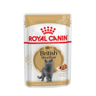 Royal Canin British Shorthair Adult Влажный корм в соусе для взрослых котов и кошек породы Британская Короткошерстная (85 г)