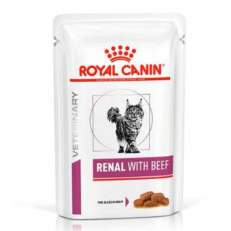 Royal Canin Veterinary Renal With Beef Влажный лечебный корм с говядиной для взрослых кошек с заболеваниями почек (85 г)