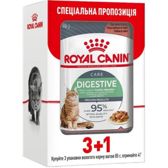 Royal Canin Digest Sensitive Care Gravy Влажный корм в соусе для взрослых кошек с чувствительным пищеварением (3+1)
