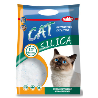Nobby Silica Gel Cat Силикагелевый впитывающий наполнитель без пыли для кошачьего туалета, не прилипающий к лапкам (16 л - 7,5 кг)