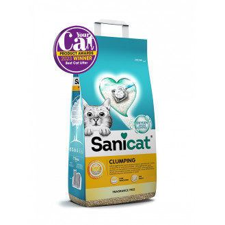 Sanicat Clumping Fragrance Free Комкующийся бентонитовый наполнитель для котов, не прилипающий к лапам (8 л - 6,5 кг)