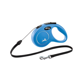Flexi New Classic S Cord трос 5 m Поводок-рулетка для собак маленьких пород весом до 12 кг (Blue)