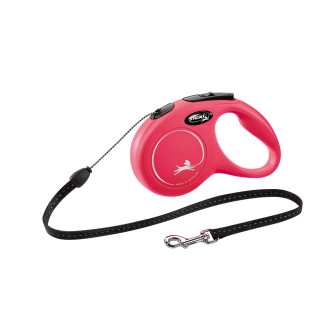 Flexi New Classic S Cord трос 5 m Поводок-рулетка для собак маленьких пород весом до 12 кг (Red)
