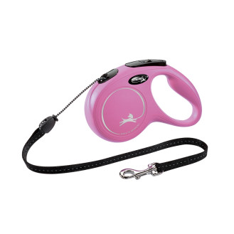 Flexi New Classic M Cord трос 5 m Поводок-рулетка для собак средних пород весом до 20 кг  (Pink)