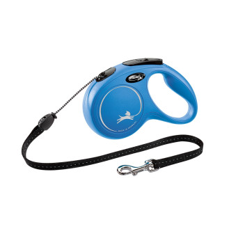 Flexi New Classic M Cord трос 5 m Поводок-рулетка для собак средних пород весом до 20 кг  (Blue)