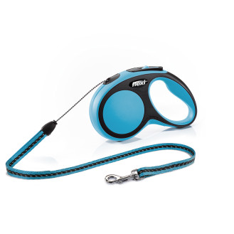 Flexi New Comfort S Cord трос 5 m Поводок-рулетка для собак маленьких пород весом до 12 кг  (Blue)