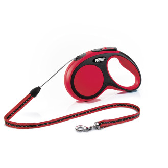 Flexi New Comfort S Cord трос 5 m Поводок-рулетка для собак маленьких пород весом до 12 кг  (Red)