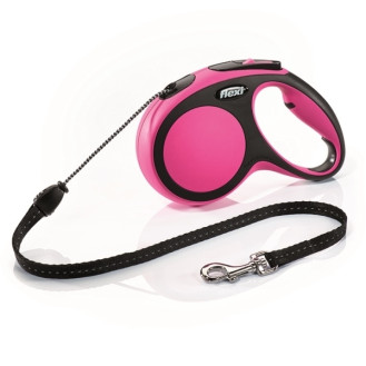 Flexi New Comfort M Cord трос 5 m Поводок-рулетка для собак средних пород весом до 20 кг  (Pink)