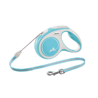 Flexi New Comfort Relaunch S Cord трос 5 m Поводок-рулетка для собак маленьких пород весом до 12 кг  (LBlue)