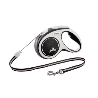 Flexi New Comfort Relaunch M Cord трос 5 m Поводок-рулетка для собак средних пород весом до 20 кг  (Black)