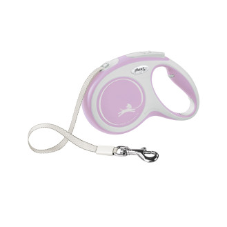 Flexi New Comfort Relaunch XS Tape лента 3 m Поводок-рулетка для собак маленьких пород весом до 12 кг  (Pink)