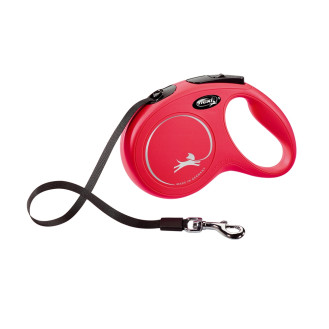 Flexi New Classic M Tape лента 5 m Поводок-рулетка для собак средних пород весом до 25 кг  (Red)