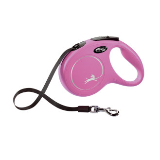 Flexi New Classic M Tape лента 5 m Поводок-рулетка для собак средних пород весом до 25 кг  (Pink)