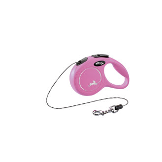 Flexi New Classic XS Cord трос 3 m Поводок-рулетка для собак миниатюрных пород весом до 8 кг  (Pink)