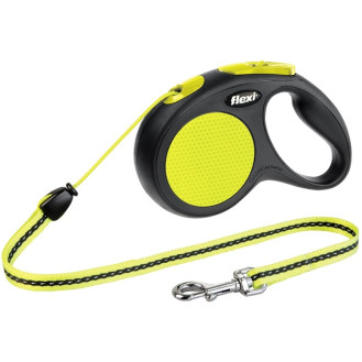 Flexi New Neon M Cord трос 5 m Поводок-рулетка для собак средних пород весом до 25 кг  (Neon)