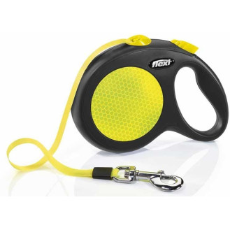 Flexi New Neon L Tape лента 5 m Поводок-рулетка для собак крупных пород весом до 50 кг  (Neon)