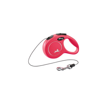 Flexi New Classic XS Cord трос 3 m Поводок-рулетка для собак миниатюрных пород весом до 8 кг  (Red)