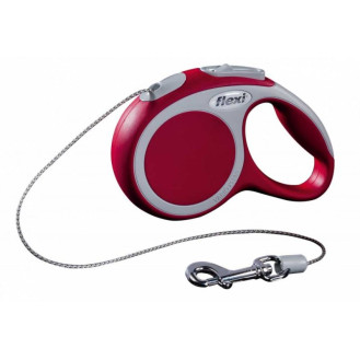 Flexi Vario XS Cord трос 3 m Поводок-рулетка для собак миниатюрных пород весом до 8 кг  (Red)