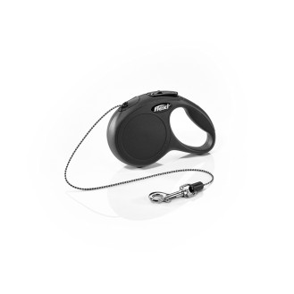 Flexi New Classic XS Cord трос 3 m Поводок-рулетка для собак миниатюрных пород весом до 8 кг  (Black)
