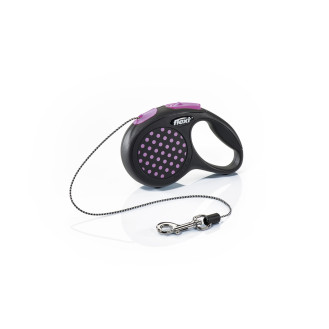 Flexi Design XS Cord трос 3 m Поводок-рулетка для собак миниатюрных пород весом до 8 кг  (Pink)