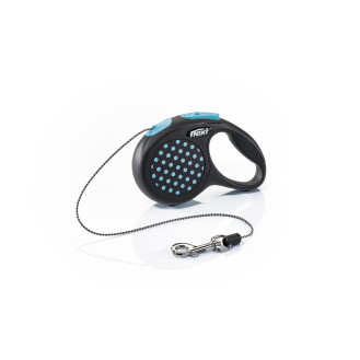 Flexi Design XS Cord трос 3 m Поводок-рулетка для собак миниатюрных пород весом до 8 кг  (Blue)